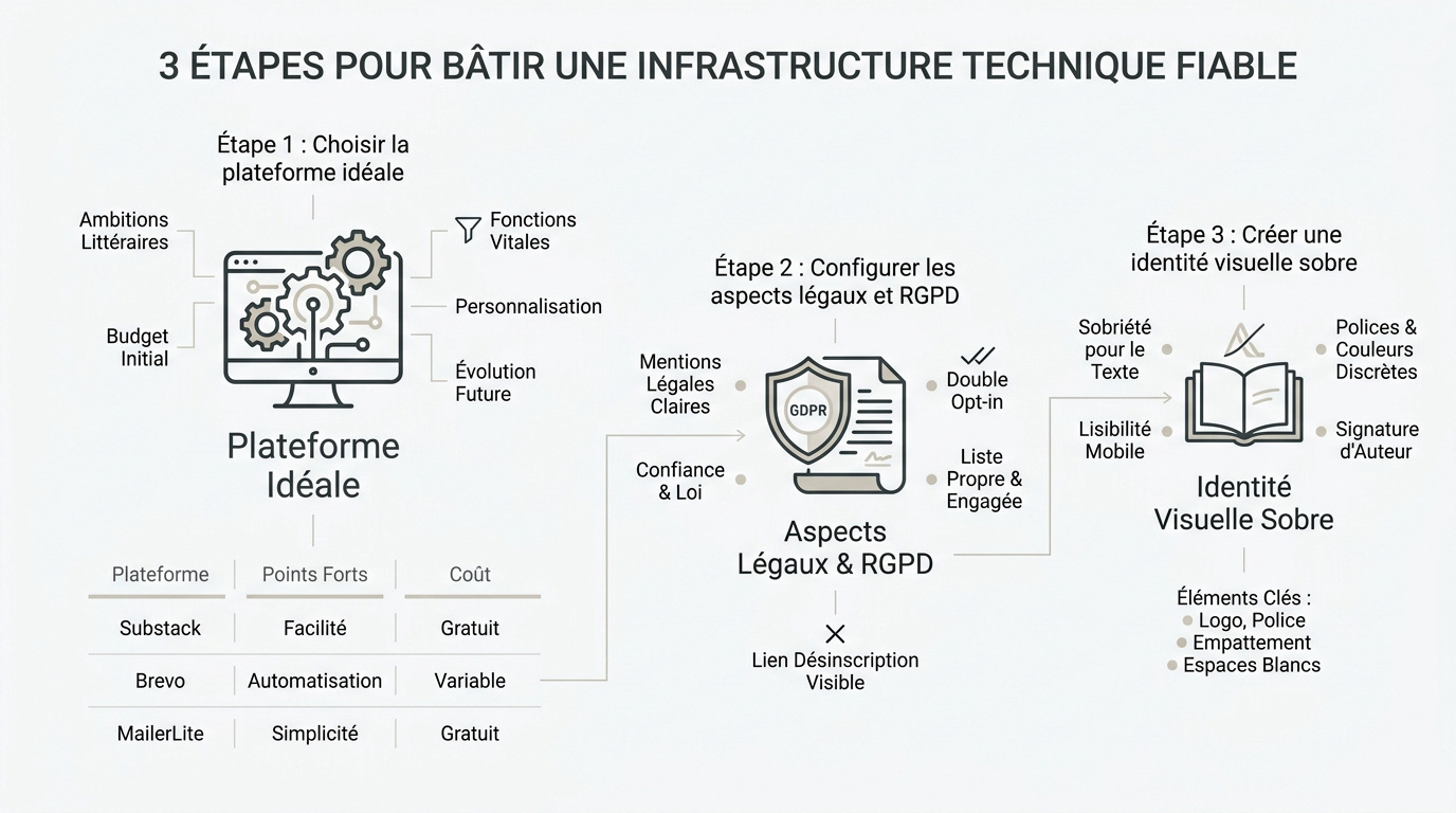 Configuration technique d'une newsletter pour auteur