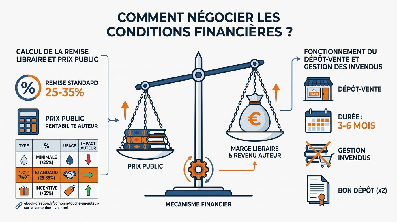 Négociation des conditions financières et remise libraire pour un livre en auto-édition